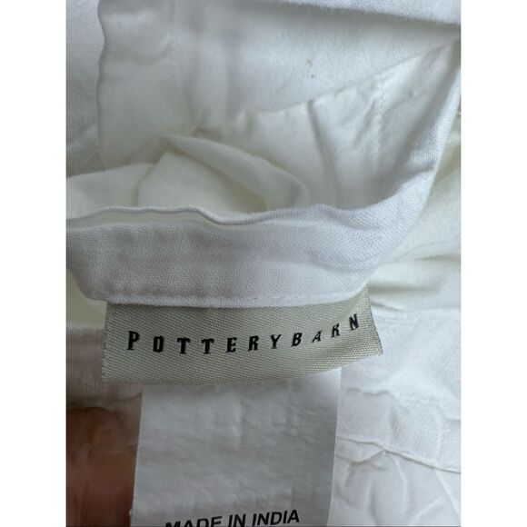 Rare Pottery Barn Set of 2 White Standard Pillow Sham Cotton - Picture 8 of 16